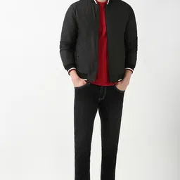 peter england Men Slim Mid Rise Black Jeans image 2