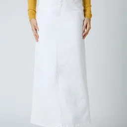 globus Women Solid Straight White Skirt-picture-15