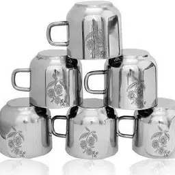 sameep Stainless SteelTea cup 6pcs Stainless Steel Coffee Mug image 3