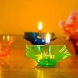 kala decorators 3D Shadow Floating Plastic Decorative Dipawali / Diwali Diya Candle image 4