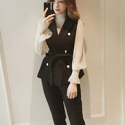 bebe High Neck Top & Trousers With Vest-image-43