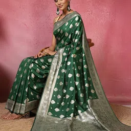 Meena Bazaar Woven Design Zari Saree image 3