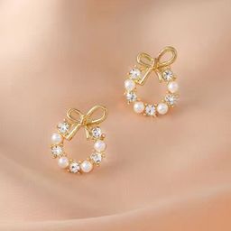 PolluxCraft Korean Gold Plated Pearls Contemporary Studs-picture-34