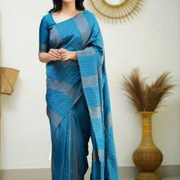 CaniBani Woven Design Silk Blend Handloom Banarasi Saree-picture-15