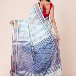 Durga Handlooms Ethnic Motifs Printed Ikat Saree image 4