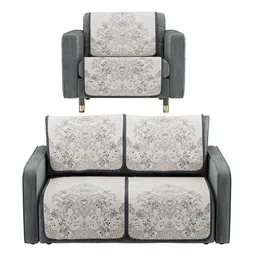 Kuber Industries Blue Printed Cotton Sofa Cover image 2