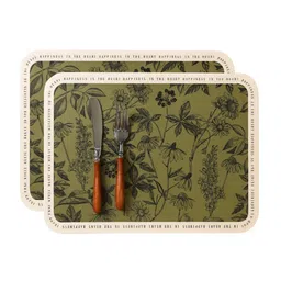 YELONA 2Pcs Olive-Green Patterned Waterproof Heat-Resistant Anti-Slip Table Placemats-picture-40