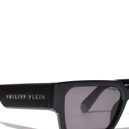 PHILIPP PLEIN Men Grey Lens & Black Rectangle Sunglasses with UV Protected Lens image 2