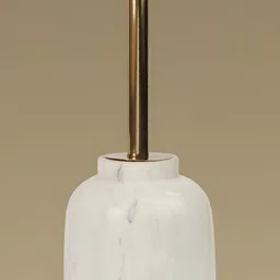 Qdore Home White Marble & Metal Round Bedside Table-picture-22