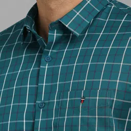 Louis Philippe Sport Men Slim Fit Checked Spread Collar Cotton Shirt image 3