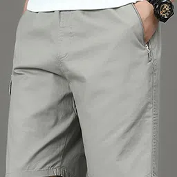 HERE&NOW Men Regular Fit Cotton Shorts-picture-19