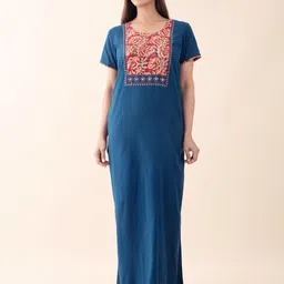 Maybell Plus Size Printed Pure Cotton Maxi Nightdress-picture-34