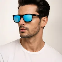 Espee Men Blue Lens & Black Square Sunglasses with UV Protected Lens-picture-23