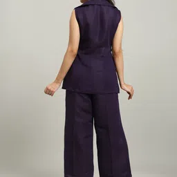 WoowZerz Embroidered V Neck Coat With Trousers Co-Ords Set image 5