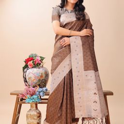 Mitera Women Geometric Woven Design Zari Saree-picture-34
