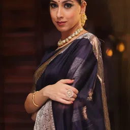 LeeliPeeri Designer Zari Woven Design Solid Organza Saree image 4