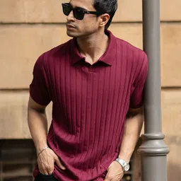 Powerlook SS25 Self Design Polo Collar T-Shirt-picture-13