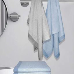 Athom Living 6 Pieces Blue & Grey Cotton 210 GSM Bath Towel-picture-30