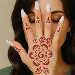 VOORKOMS Creative Festival Combo Mehndi Stencil Stickers for Hands Pack Of 2 image 2