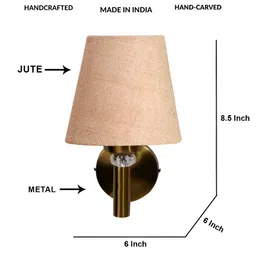 Devansh Beige & Yellow Metal Traditional Wall Lamp image 2