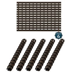 Kuber Industries 6-Pcs Brown Striped 110 GSM Bath Rugs-picture-40