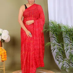 PK HUB Tie and Dye Dyed Bandhani Saree-image-59