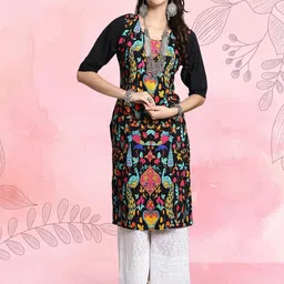 Ethnic basket Women Pack Of 2 Multicoloured Crepe Kurtas image 2