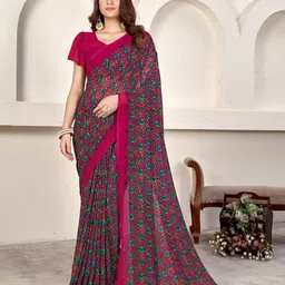 VARNI FABRICS Floral Pure Georgette Saree-picture-10