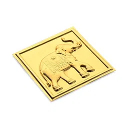 Pray Everyday Set Of 2 Gold-Plated Elephant Left & Right Face Yantras image 3