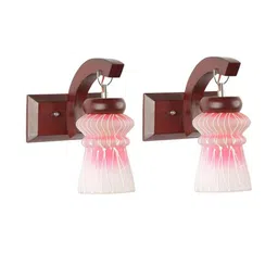 Somil Premium Designer Glass Wall / Night Lamp Elegant & Stylish Dcor Accent for Modern Interiors, color- Pink, White, Size:- 17 X 27 X 27 CM-image-107