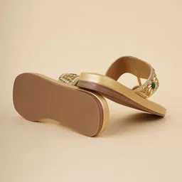 Rubeezz Women Embellished Party One Toe Flats image 2