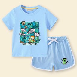 INCLUD Girls Minecraft Printed T-shirt with Shorts-picture-36