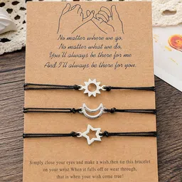 YouBella Unisex Set Of 3 Silver-Plated Wraparound Bracelets-picture-55