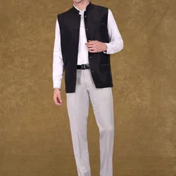 SKAVIJ MenMandarin Collar Nehru Jacket image 2