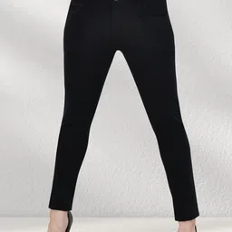 LINARIA Women Classic Slim Fit Mid-Rise Dark shade Jeans-picture-22