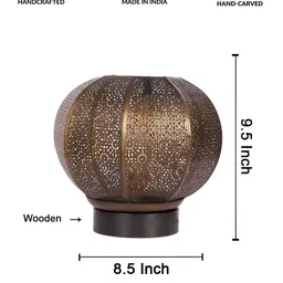 Devansh Black Textured Metal Traditional Spherical Table Lamp image 4