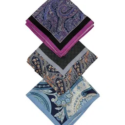 The Tie Hub Set Of 3 Men Printed Silk Pocket Squares-picture-23