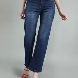 GUTI Women Flared Light Fade Stretchable Mid Rise Jeans-picture-18