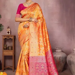 DIVASTRI Woven Design Zari Art Silk Heavy Work Kanjeevaram Saree-picture-17