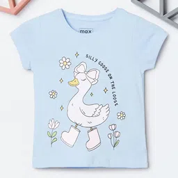 max Girls Graphic Printed Round Neck Pure Cotton T-shirt-image-79