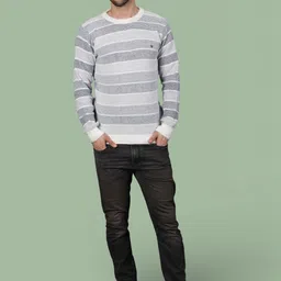 GRACIT Men Striped Woollen Pullover image 5