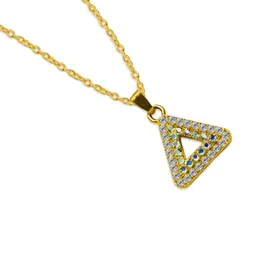 Utkarsh Gold-Plated Triangular Pendants with Chains-picture-31