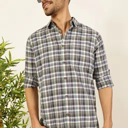 Thomas Scott Men Premium Shepherd Checks Opaque Checked Casual Shirt-picture-21