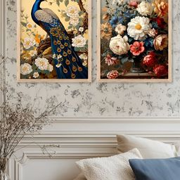 Kotart Yellow & White 2 Piece Birds and Animals Wooden Wall Arts-picture-2