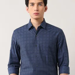 Arrow Men Slim Fit Geometric Printed Spread Collar Cotton Formal Shirt-image-94