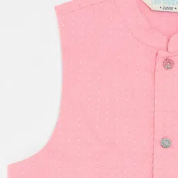 indus route by Pantaloons Boys Woven Design Mandarin Collar Pure Cotton Nehru Jacket image 5