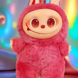 Cute Red Bunny Plush Toy with Big Eyes Soft Stuffed Animal Doll for Kids-image-2