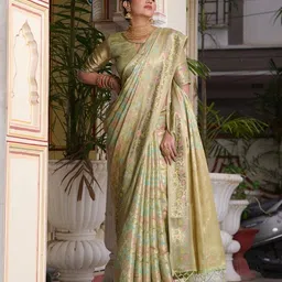 K 5 Fashion Woven Design Zari Organza Saree-picture-54