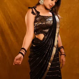 Lyzoo Woven Design Zari Saree image 4