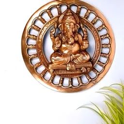 apka mart Brown Wooden Ganesha Wall Decor-image-44